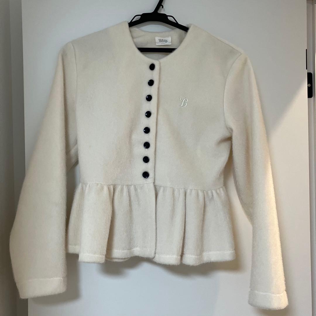 bibiy ペプラムカーディガン　ホワイト