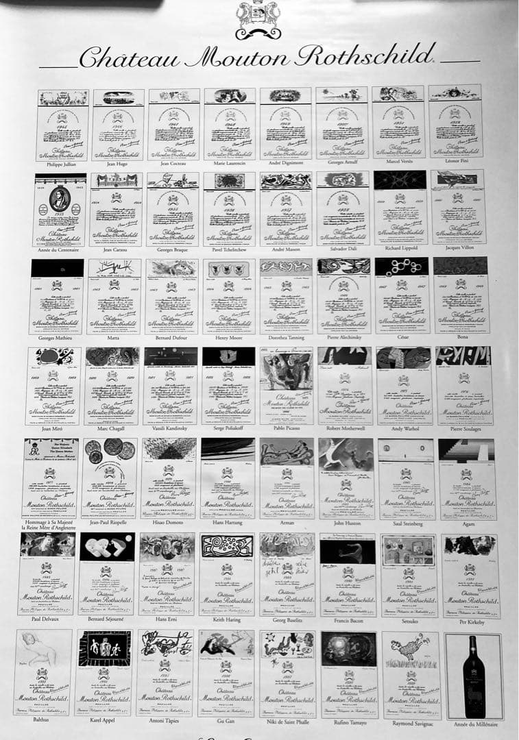 希少シャトームートンロートシルト　ラベルポスター