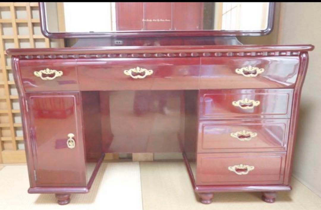 【nana】ヴィンテージ鏡台 フランスミラー丸二