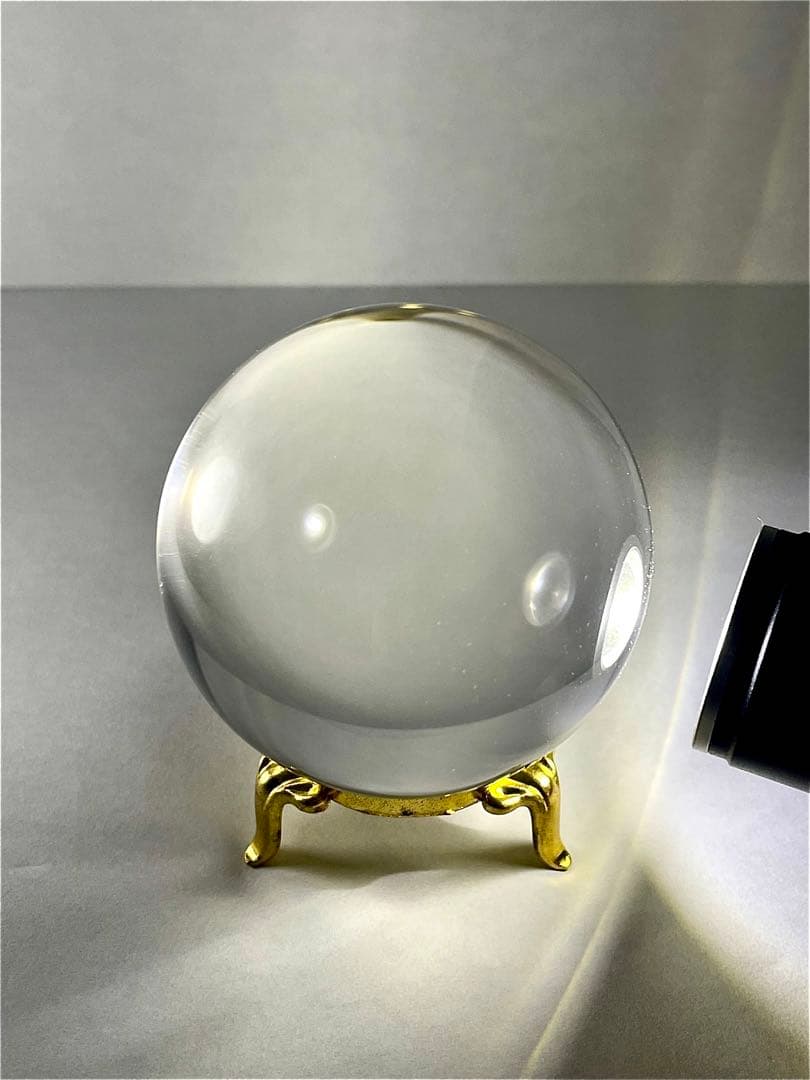 天然水晶球 57.4mm(一寸九分) AAA級 完全無瑕 無色透明 鑑別書付