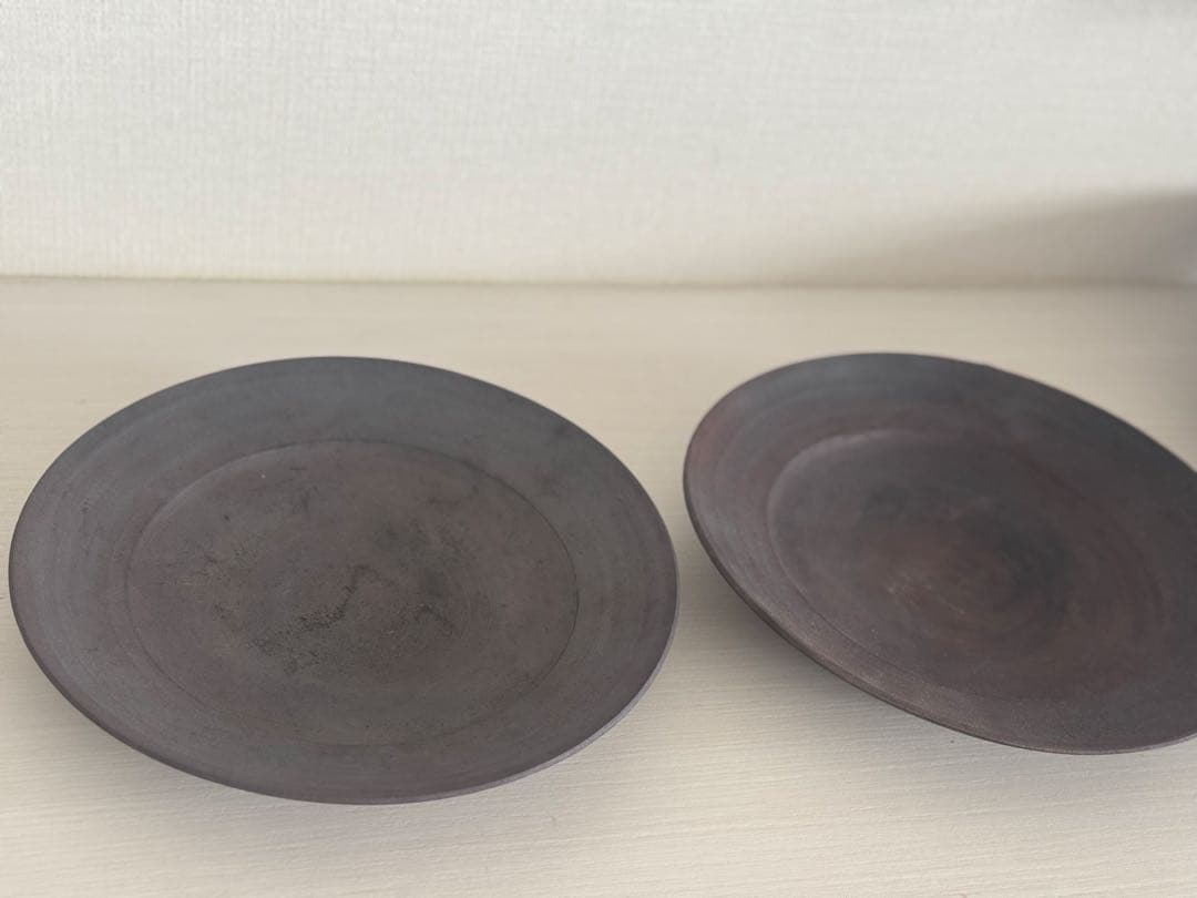 希少レア二階堂明弘　皿　リム焼　大皿　プレート　2点