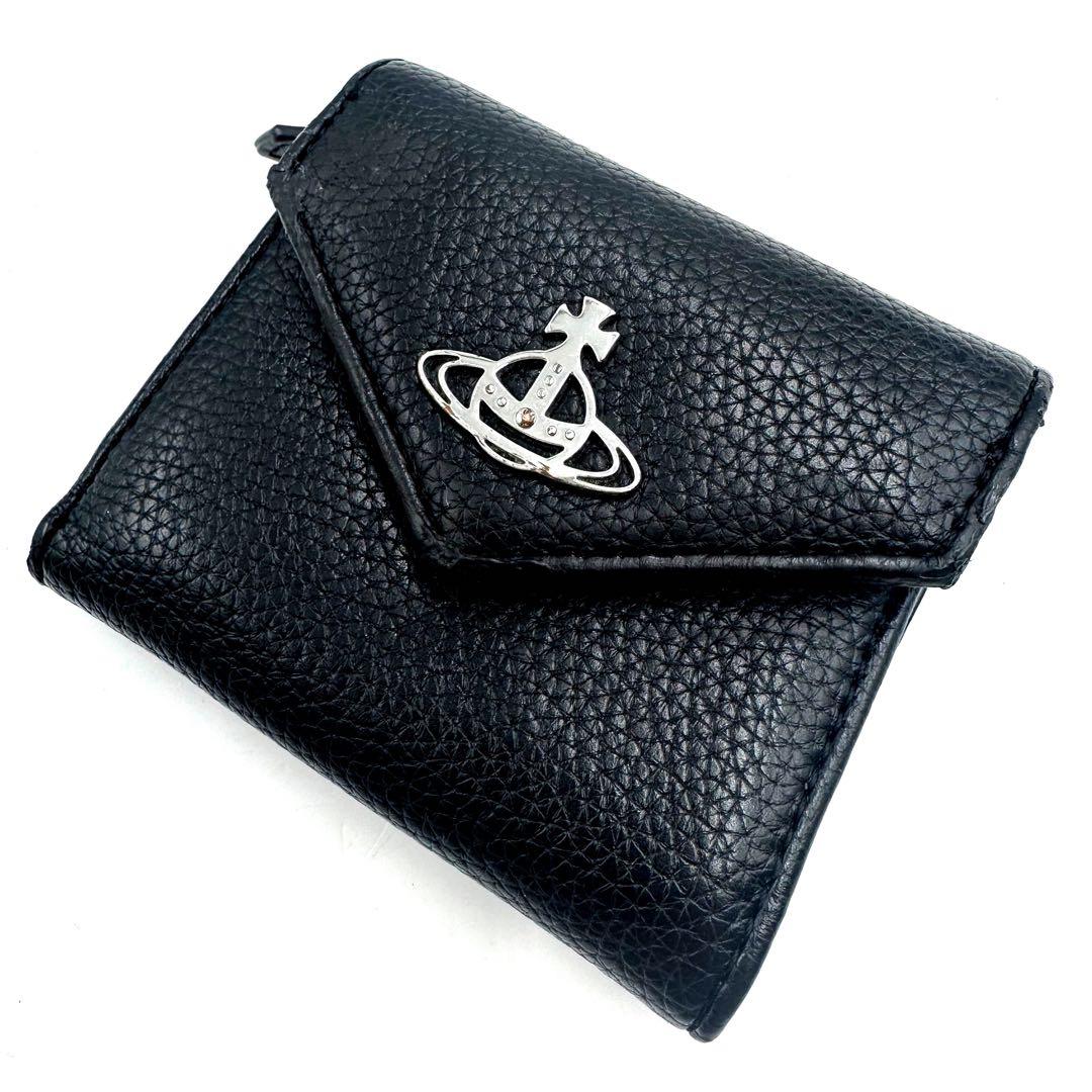 美品✨ヴィヴィアン ウエストウッド コンパクト ウォレット オーブ レター 黒