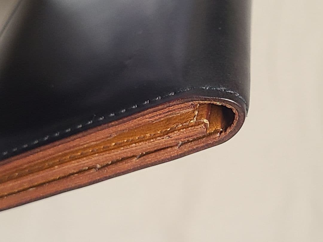 【美品】土屋鞄コードバン長財布 札入れ ブラック 専用箱 保存袋 冊子付