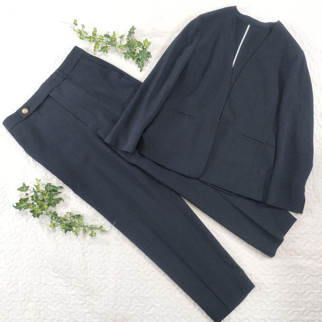 美品✨LES MUSE　セットアップ　ウォッシャブル　ノーカラージャケット13号