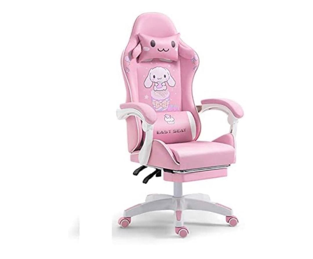 ゲーミングチェア オフィスチェア オットマン パソコンチェア ピンク