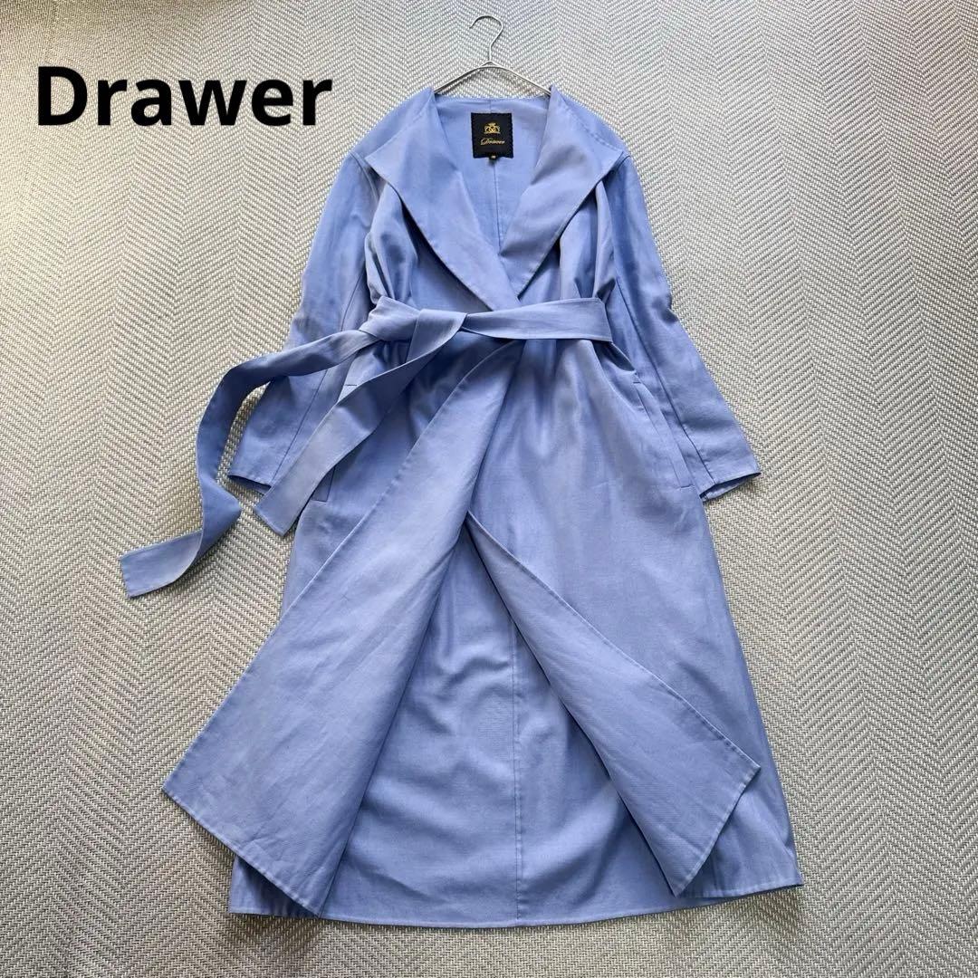 美品 Drawer ドゥロワー コットンブレンド スプリングガウンコート 36