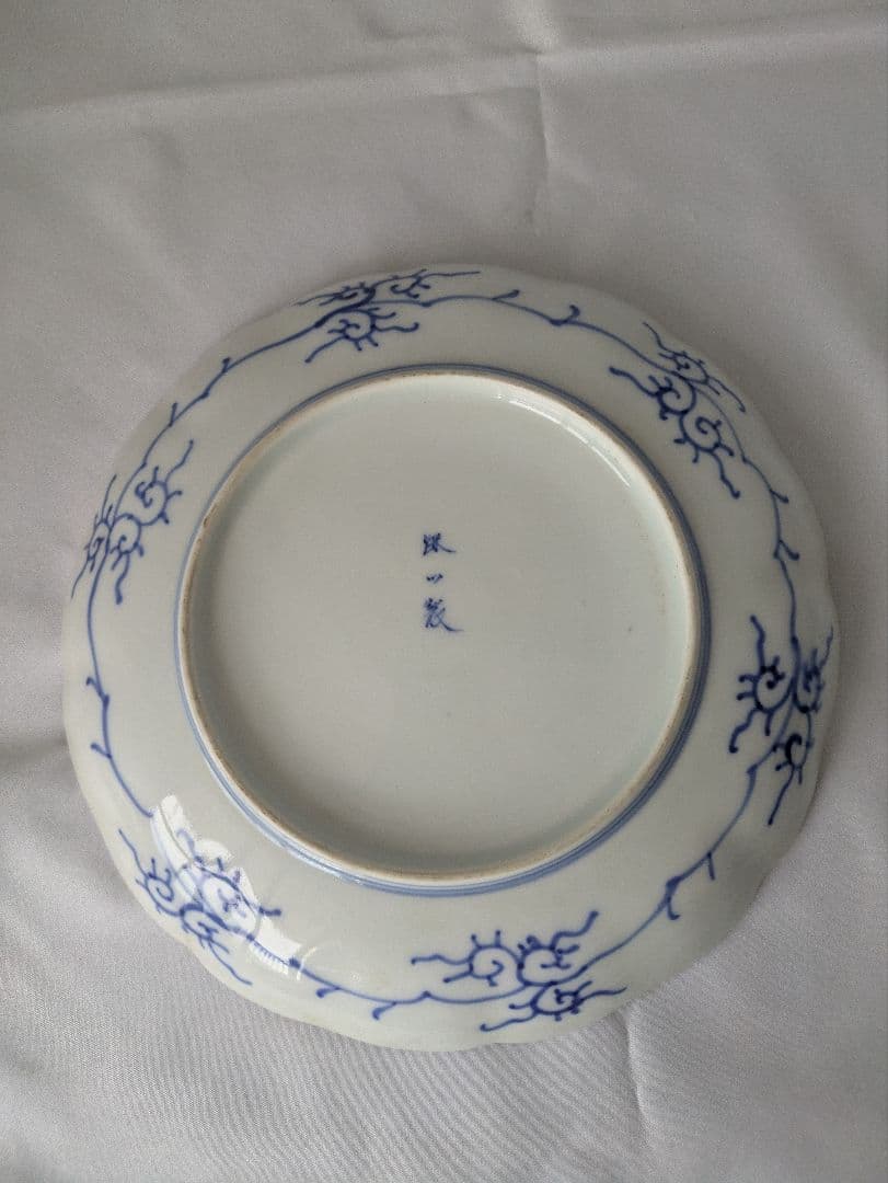 オールド深川製磁 赤絵7.5寸皿