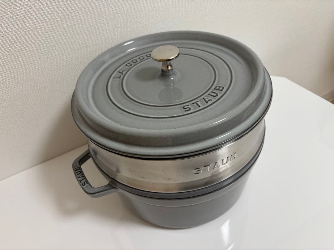 【ストウブStaub 26cm】ピコココット グレー スチーマーセット