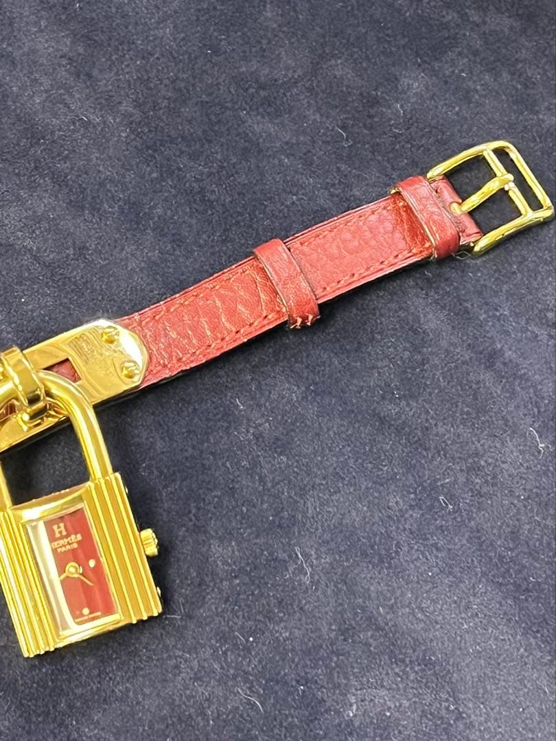 HERMES ケリーウォッチ ヴィンテージ 赤文字盤 動作未確認 ボルドー