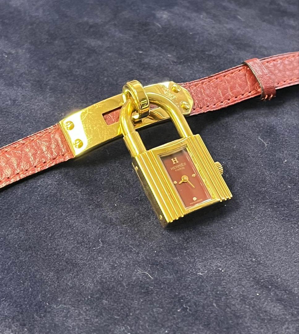 HERMES ケリーウォッチ ヴィンテージ 赤文字盤 動作未確認 ボルドー