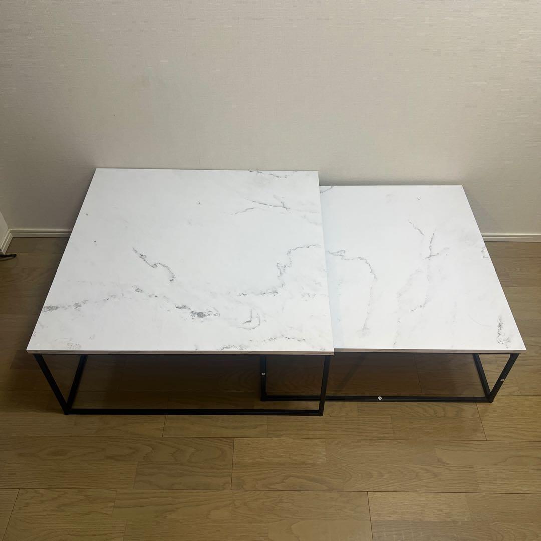 LOWYA ロウヤ ネストテーブル 大理石柄