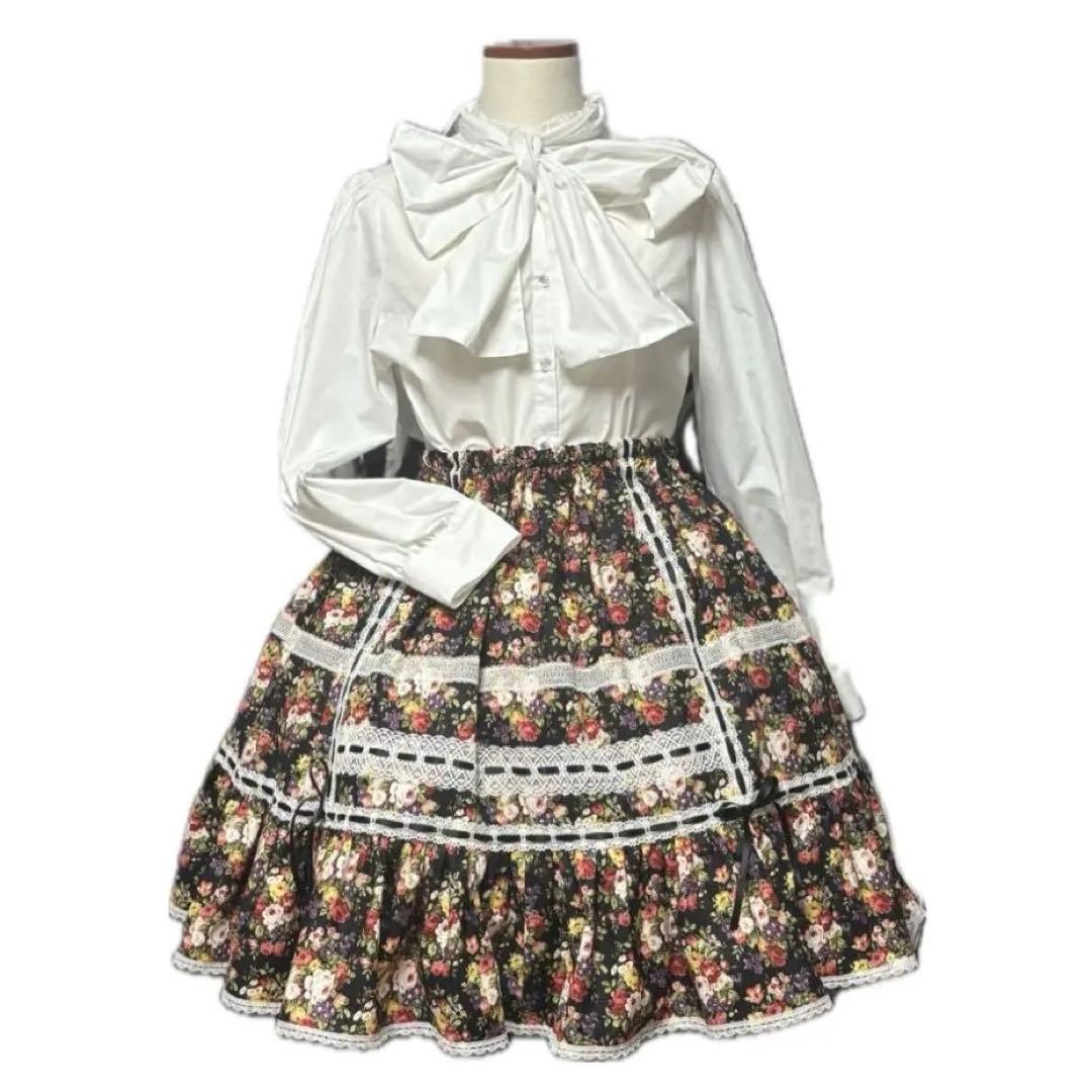 コルディエル　懐古ロリィタ　ブーケ柄　ロリィタ