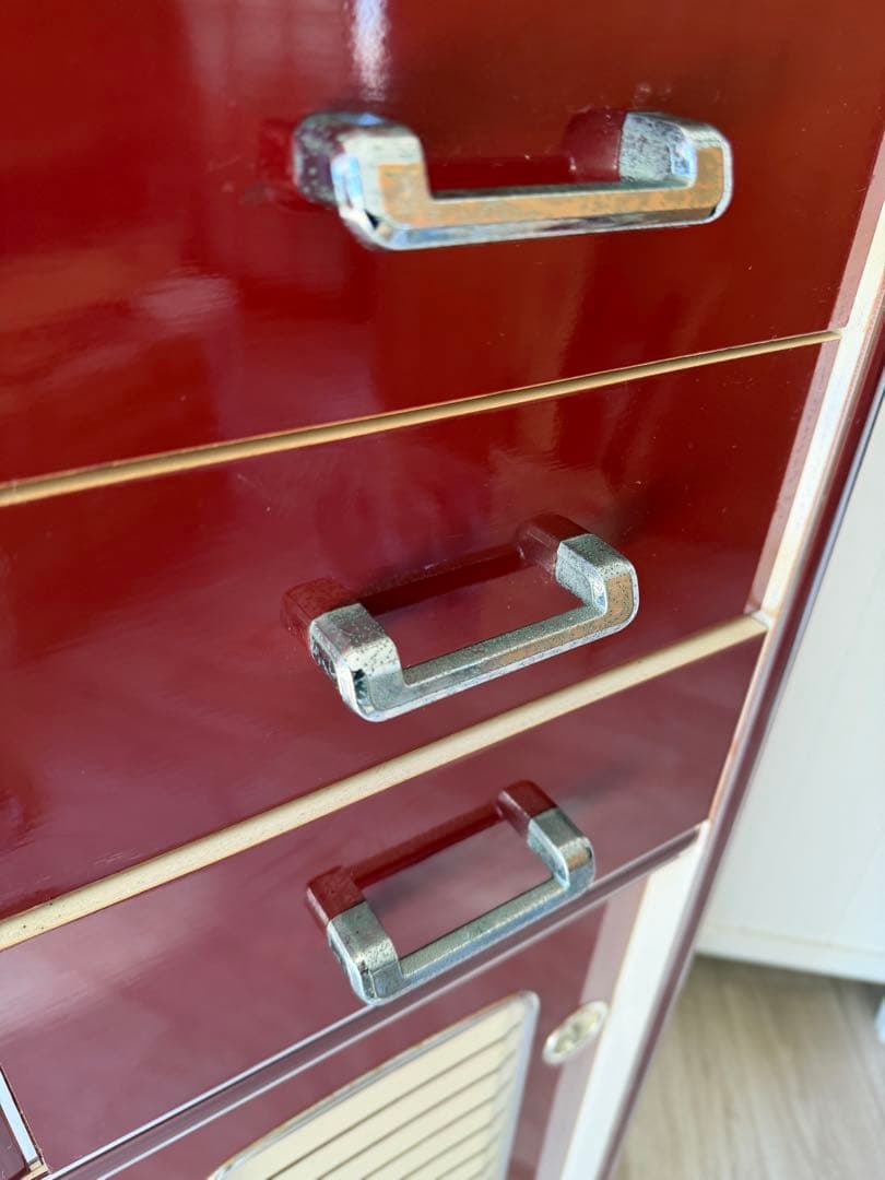 sion 昭和レトロ レトロポップ 食器棚 ガラスキャビネット 木製