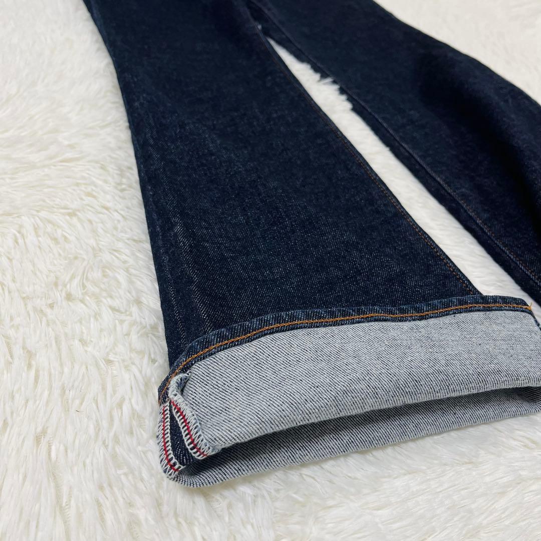 美品 MOUSSY マウジー MVS FLARE フレアデニム 濃紺 23