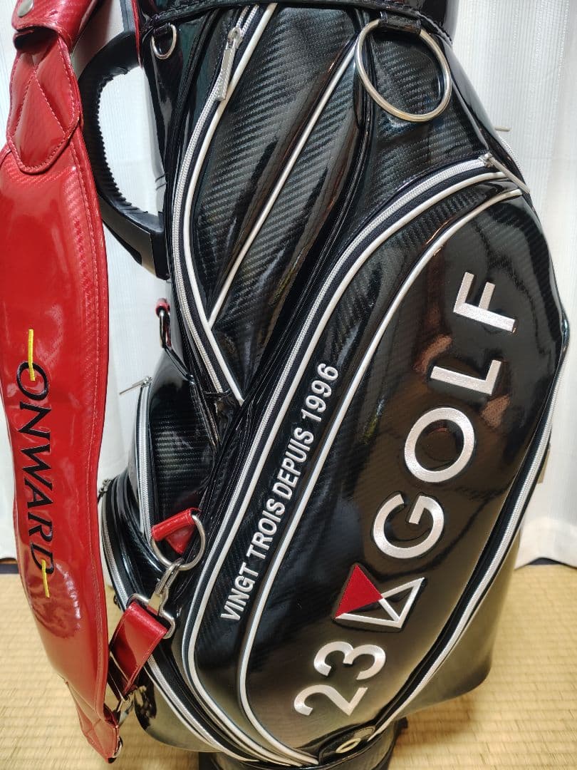 23GOLF キャディバッグ 黒/赤