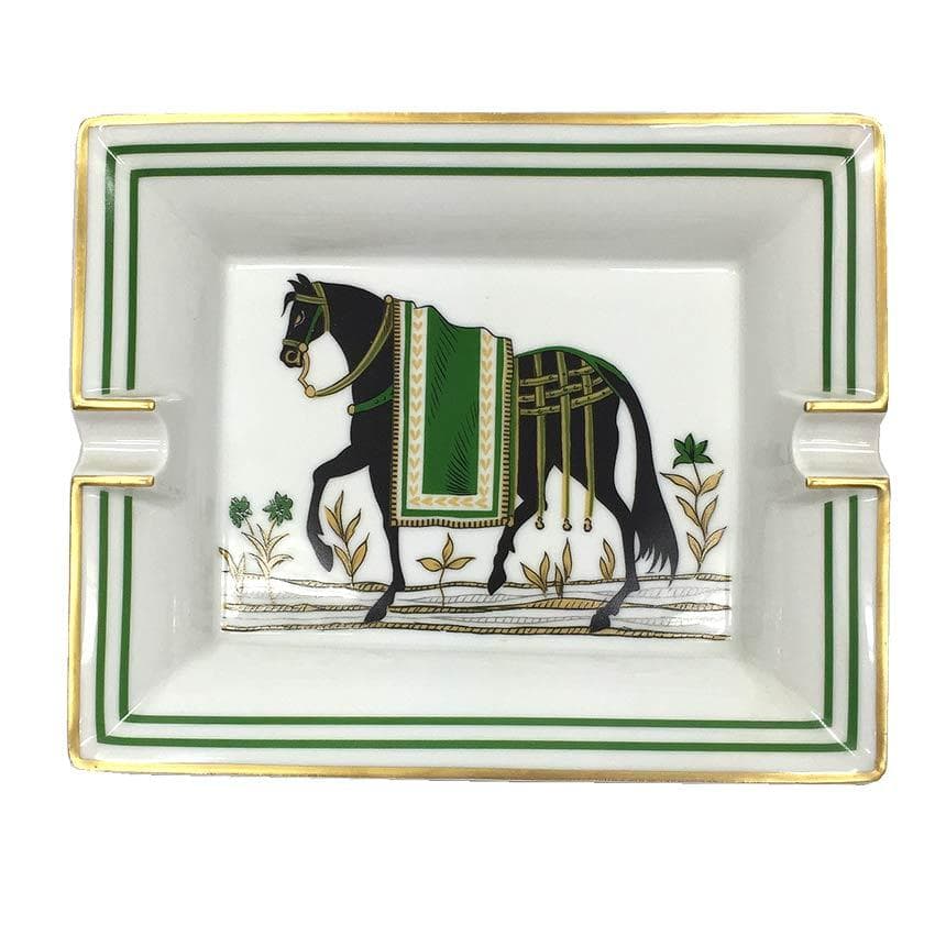美品　HERMES　エルメス　灰皿　アッシュトレイ　馬着　aq10447