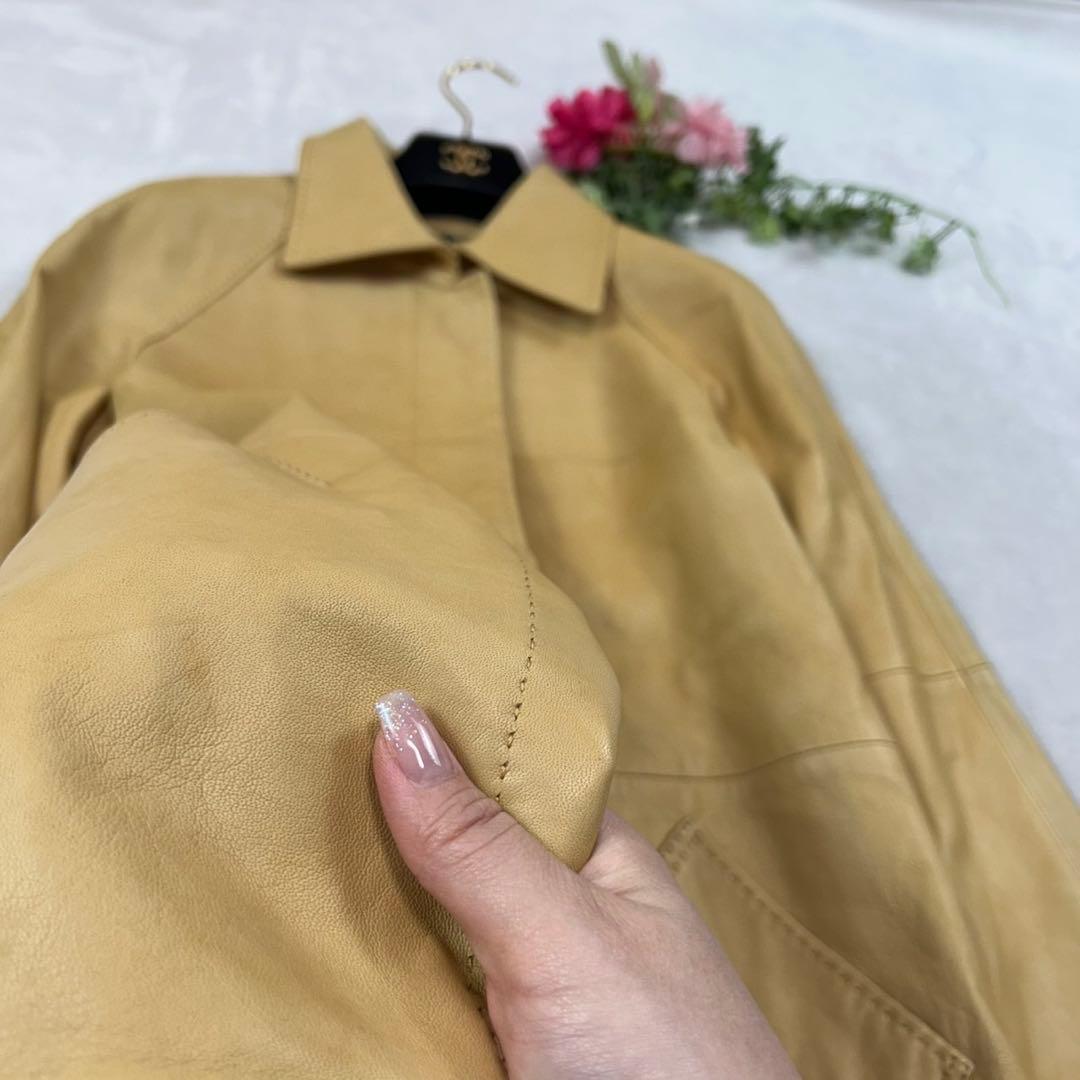 J246 新品未使用 M アンクライン レザージャケット イエロー レディース