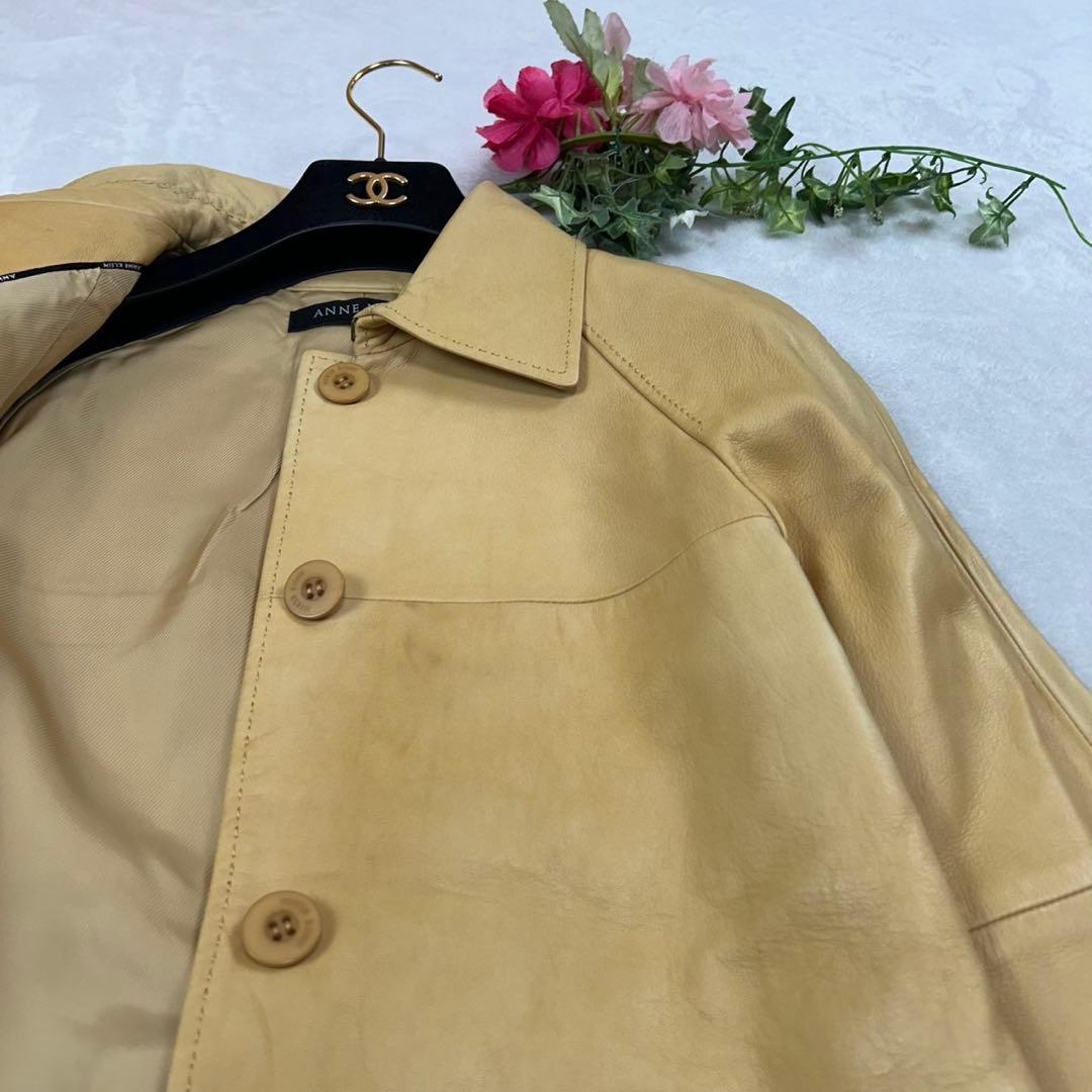 J246 新品未使用 M アンクライン レザージャケット イエロー レディース