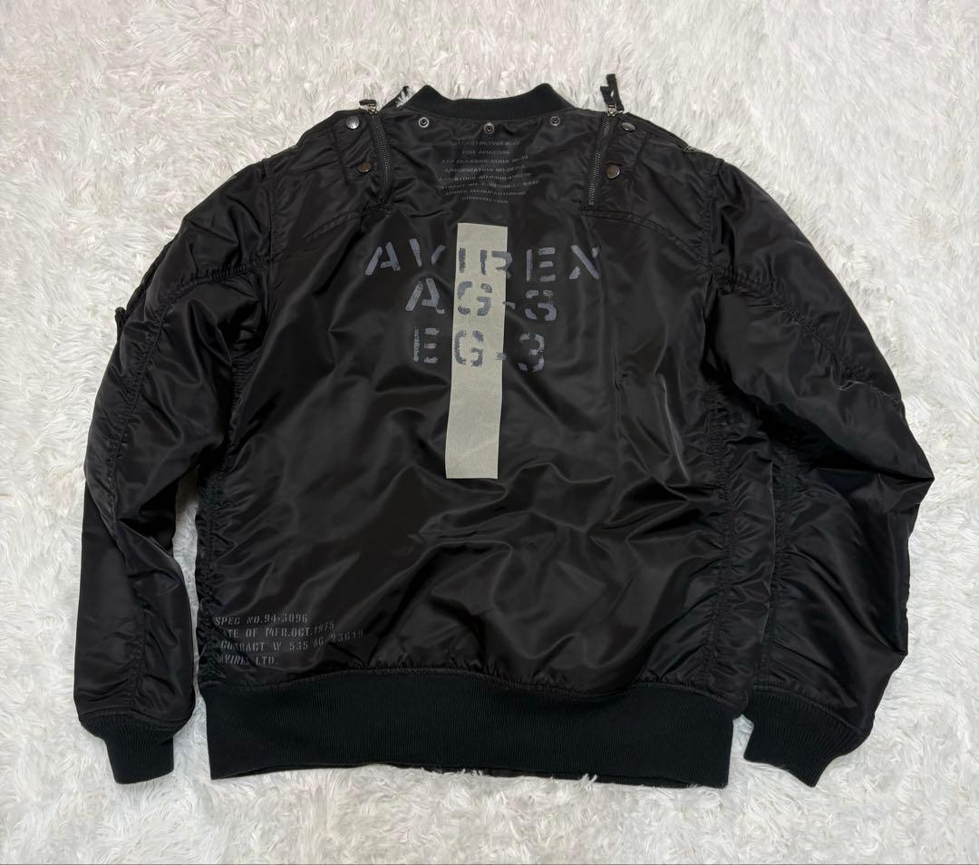 AVIREX MA-1 リモデル マーク2 ブラック XL 美品 フード付