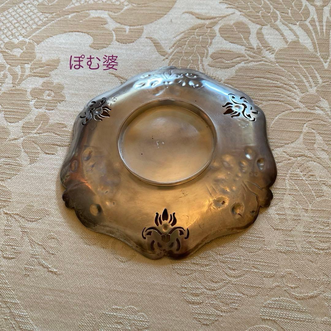 【カルディヤック】純銀＋ヴェルメイユ ／取り皿 銘々皿 ３枚／アール・ヌーヴォー