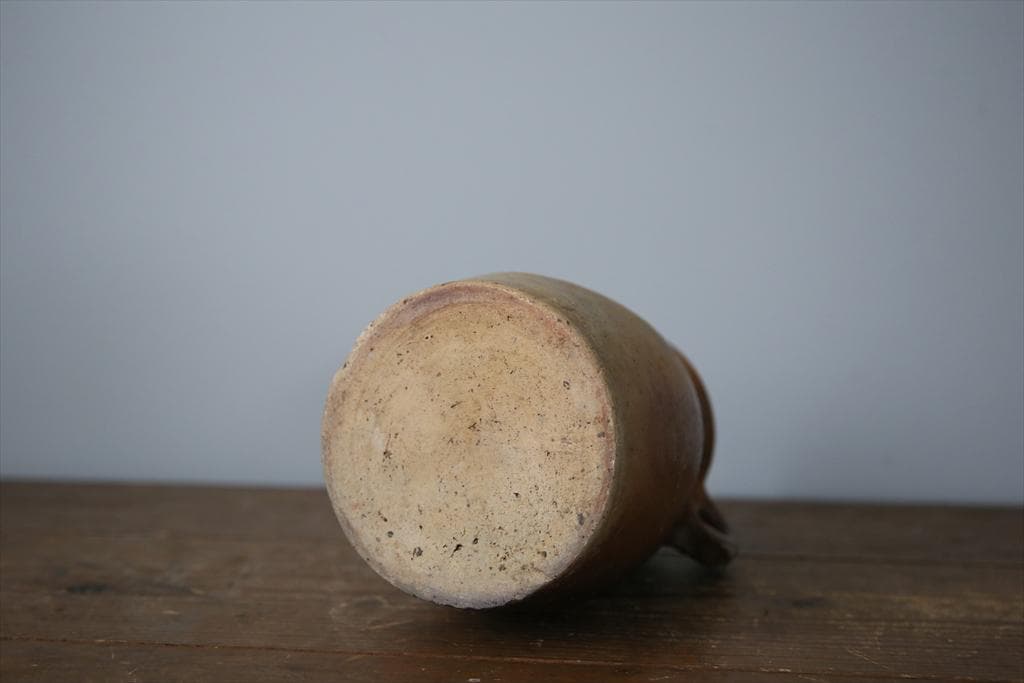 フランスアンティーク陶器ボトル/土器/花瓶/花器フラワーべース(92-149-1