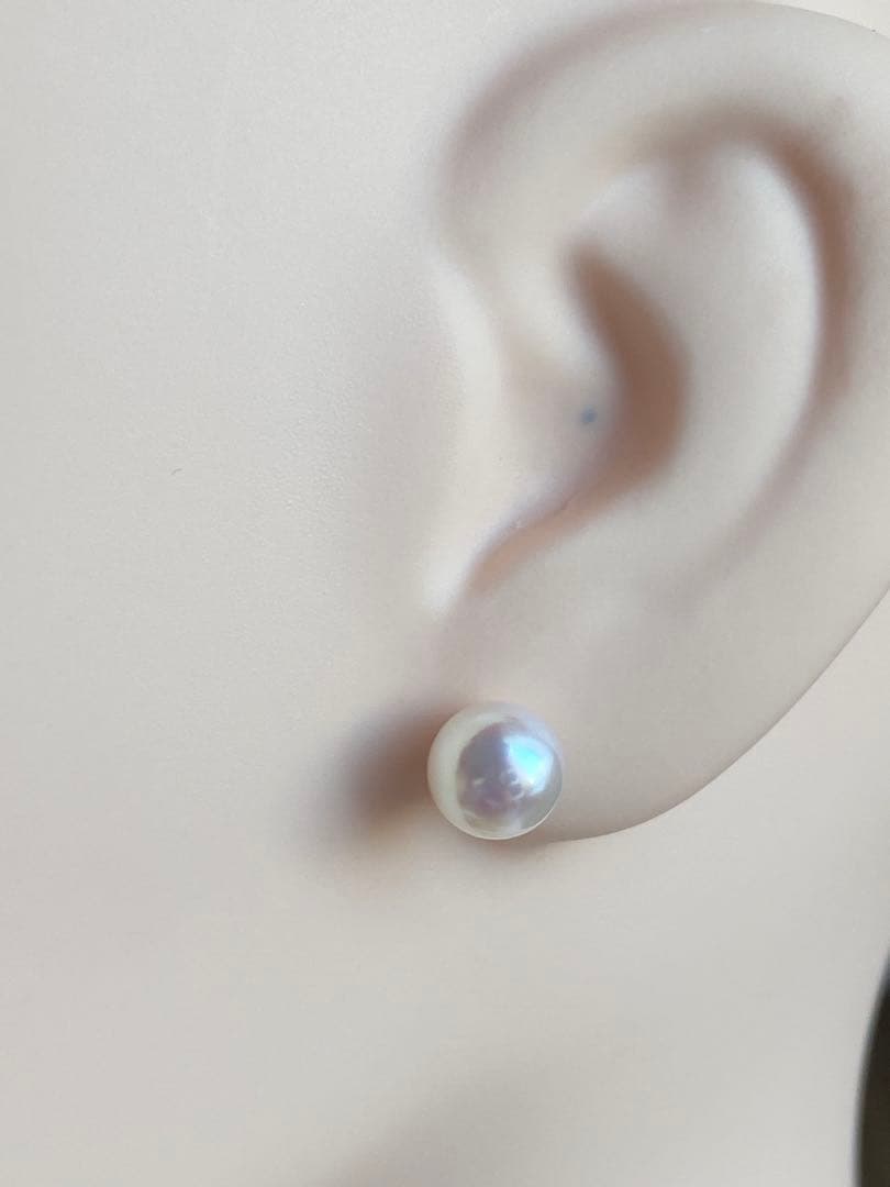 2010 K18❣️あこや真珠7-7.5mm ピアス Aly手作