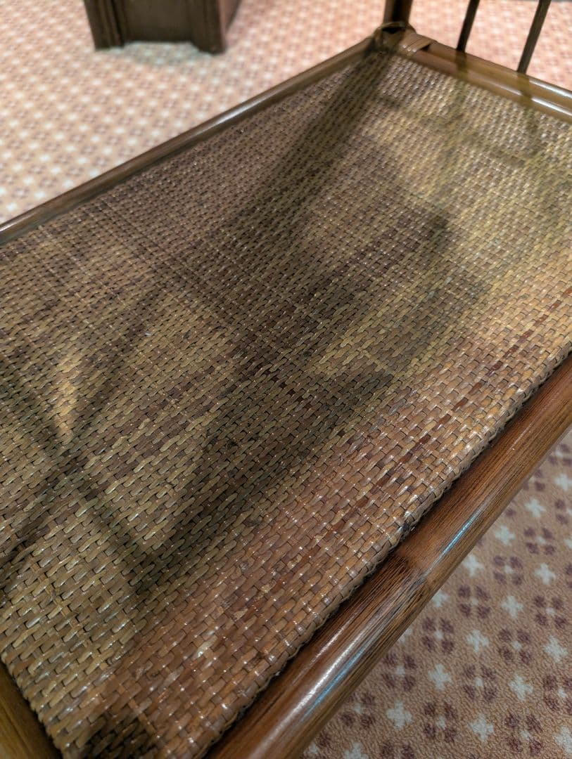 ヴィンテージ ラタン 籐 飾り棚 シェルフ アーチラタン 家具 収納