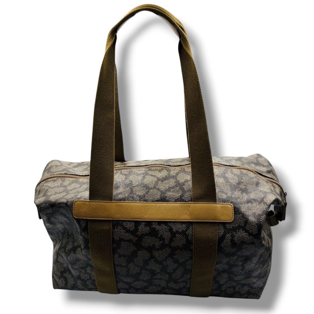 YSL ボストンバッグ ジラフ柄 キャンバス×レザー 軽量 旅行 通勤 通学