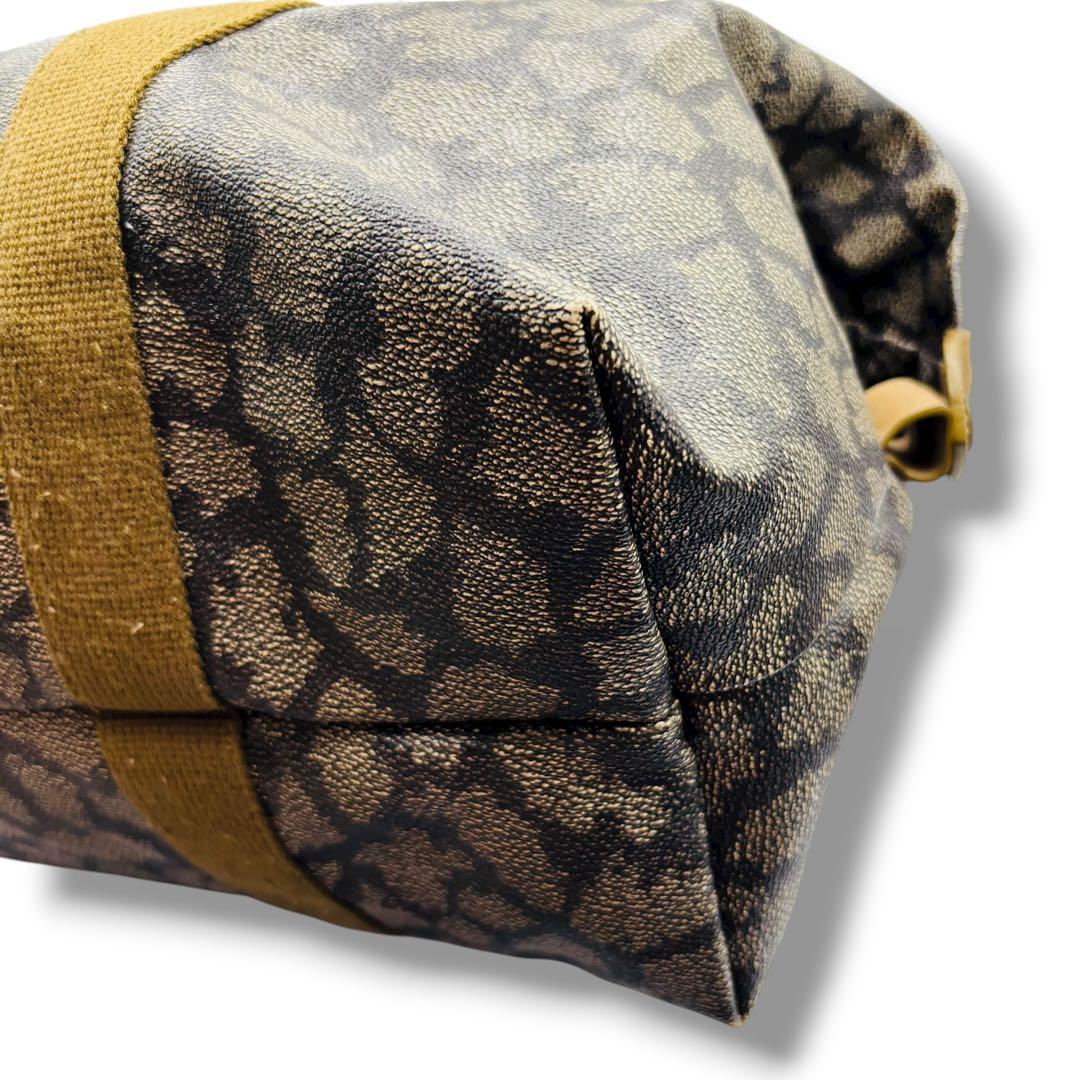 YSL ボストンバッグ ジラフ柄 キャンバス×レザー 軽量 旅行 通勤 通学