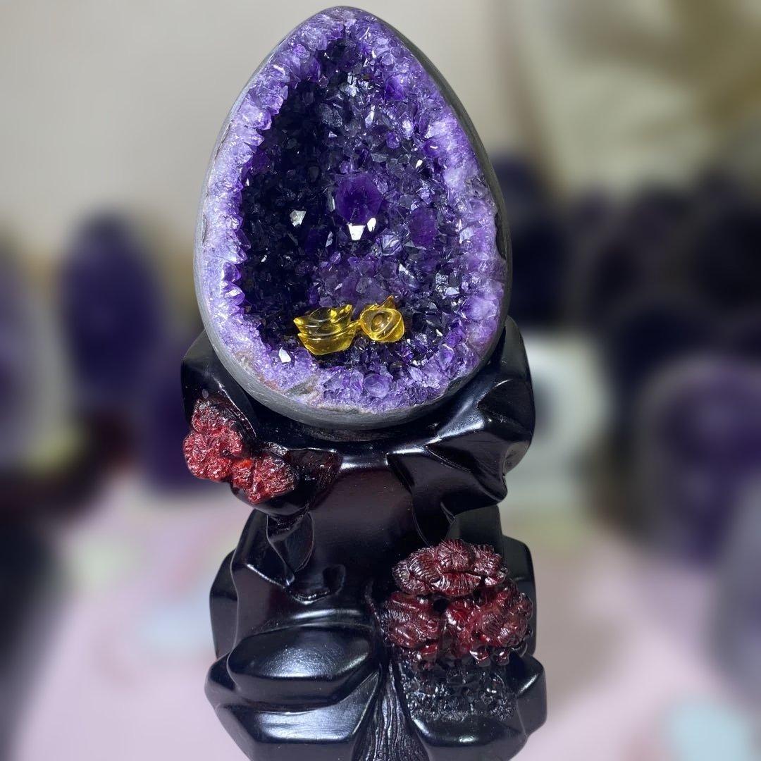 【極上】ウルグアイアメジストクラスター原石（恐竜の卵幸運水晶收藏品）