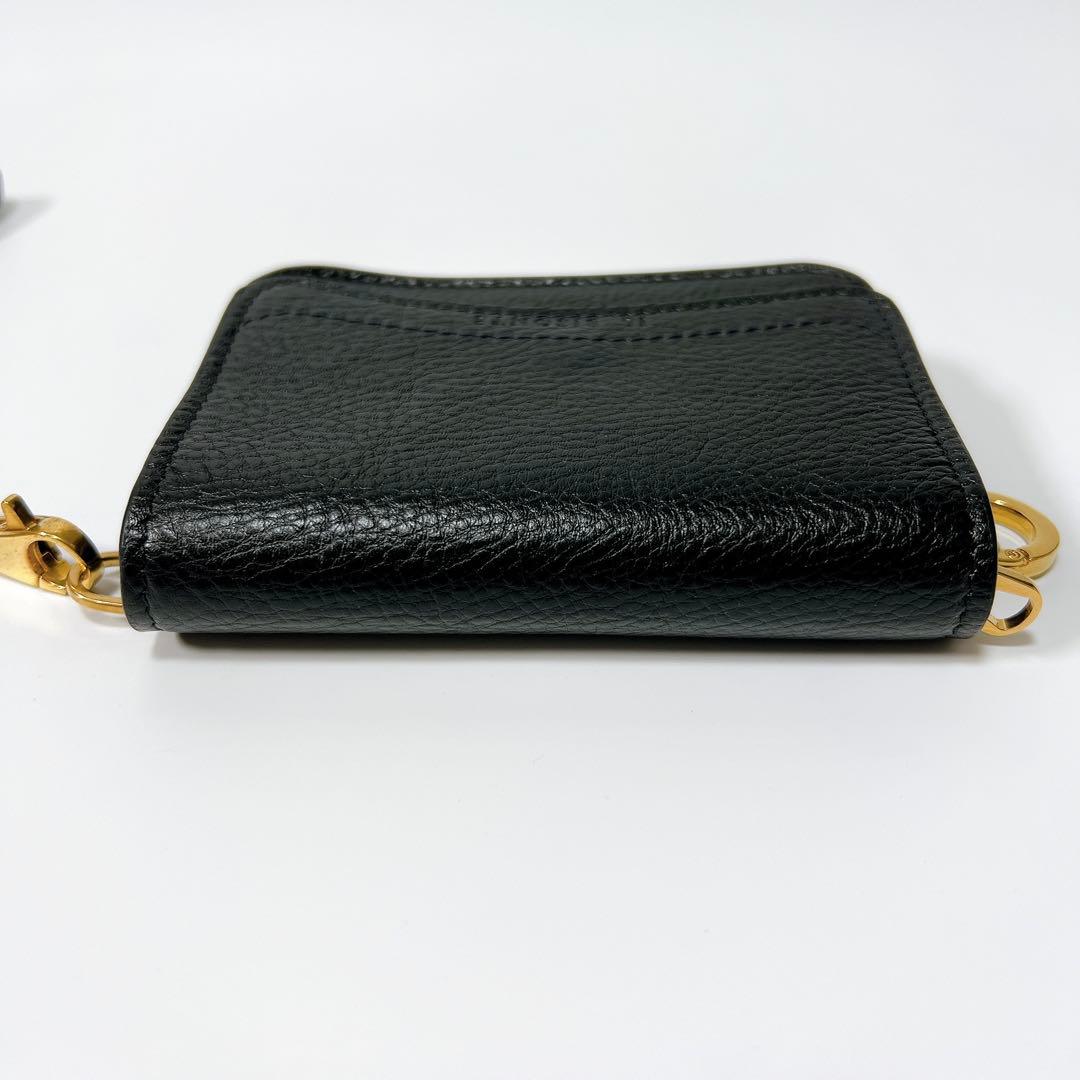 《極美品》イルビゾンテ レザーカードケース ミニ財布 ブラック 箱付き