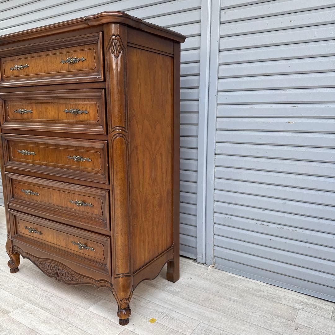 アンティーク調 チェスト 5段レリーフ ヨーロッパ