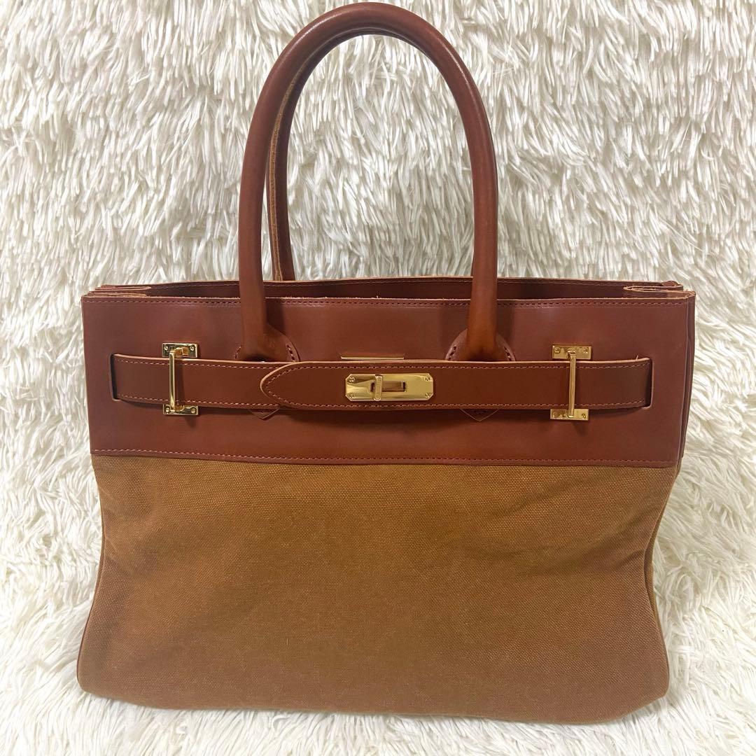 シータパランティカ　トートバック　キャンパス　レザー トートバッグ