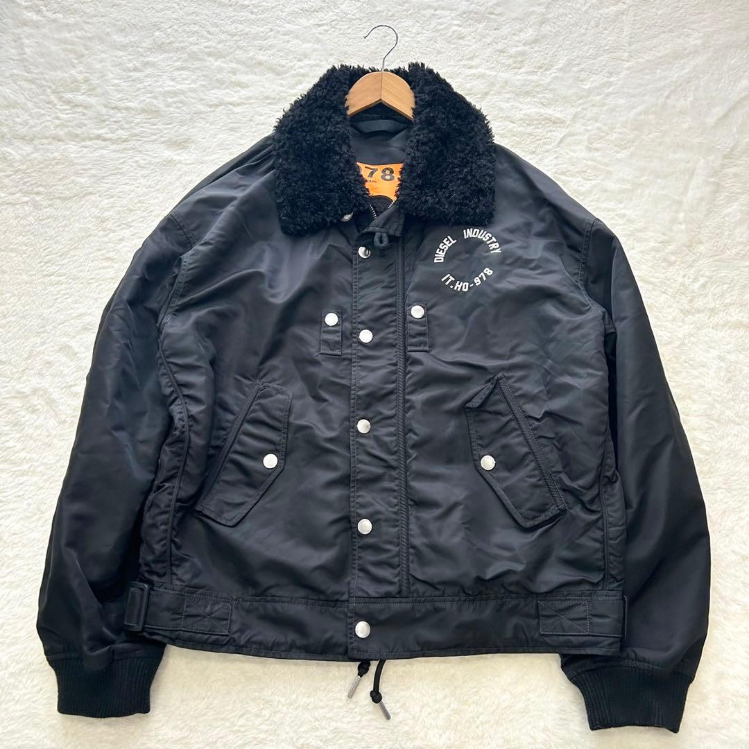 【美品】DIESEL MA-1 フライトジャケット ボア ブラック L