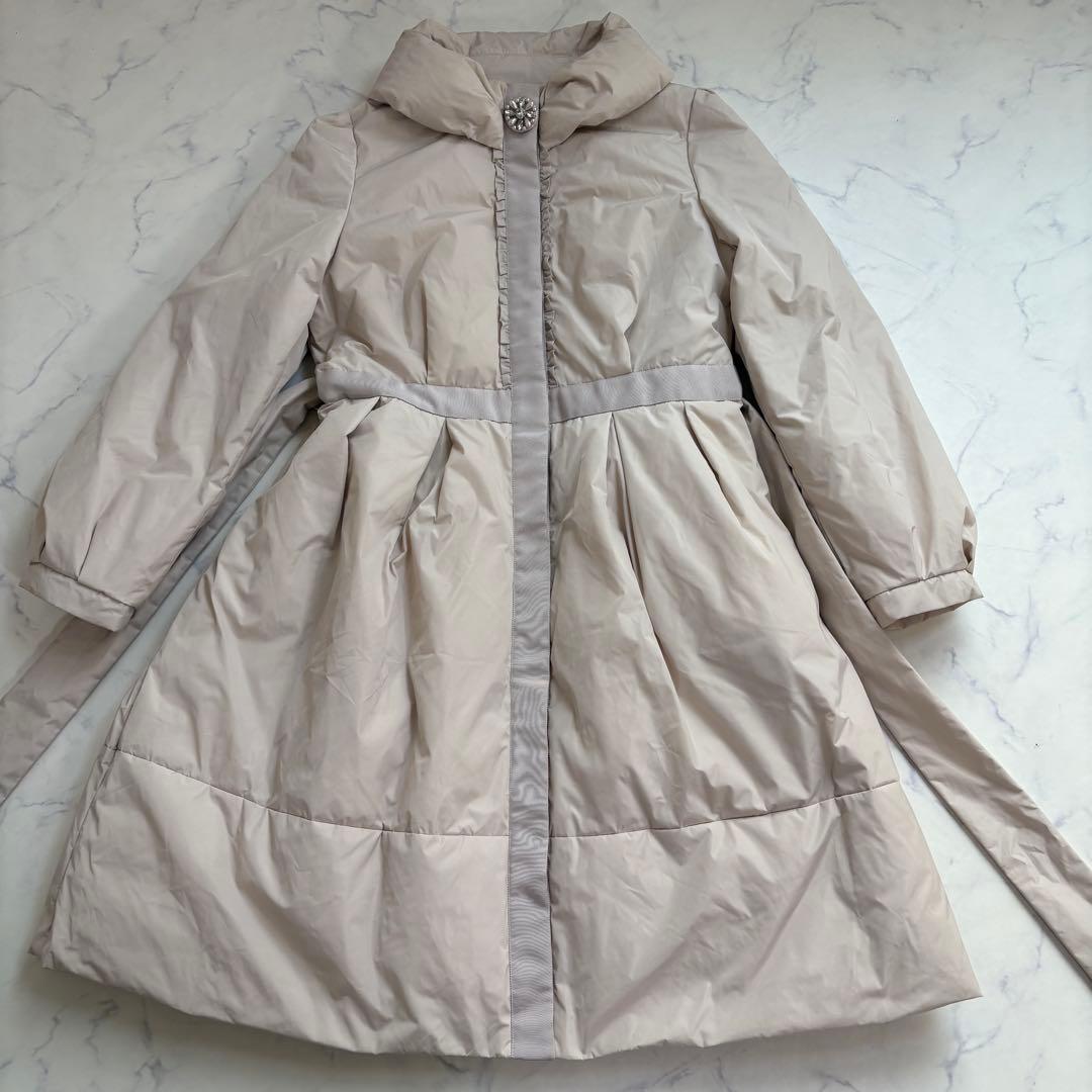 極美品 トゥービーシック リボンベルト付 ダウンコート ビジュー 42