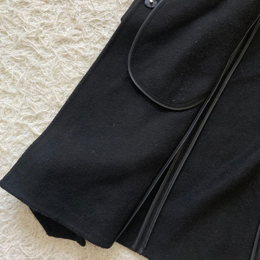 LAUREN RALPH LAUREN ノーカラーコート ブラック XXS