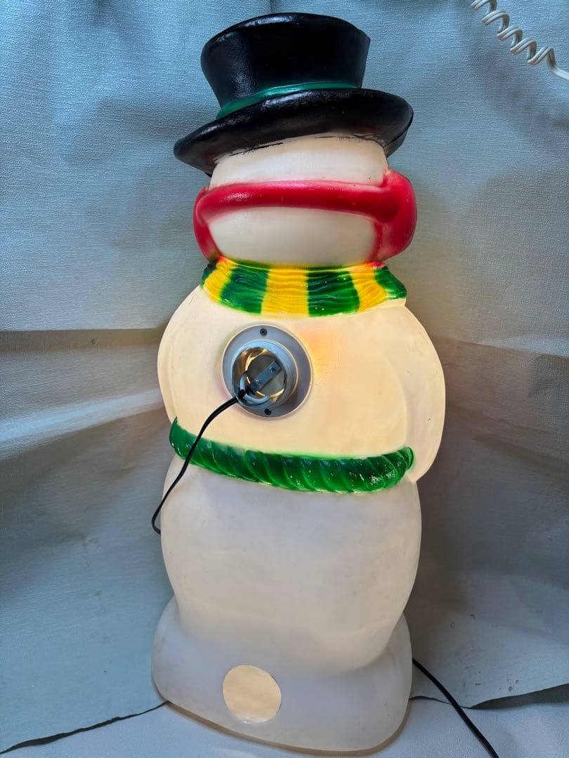 アンティークなクリスマス　ライト　スノーマンブローモールド製　雪だるま70cm