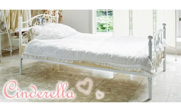 シンデレラ 姫系 ガーリー かわいい ベッドフレーム シングル ブラック