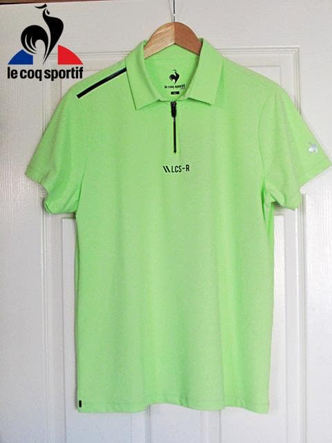 le coq sportif Golf 蛍光グリーン ハーフジップポロシャツ