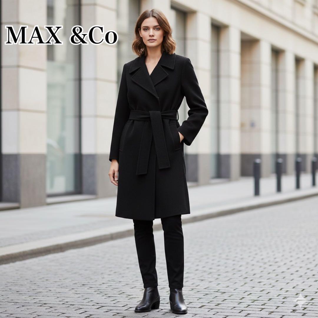 【MAX&Co】ラップコート ベルテッドコート ロングコート ストレッチ ベルト