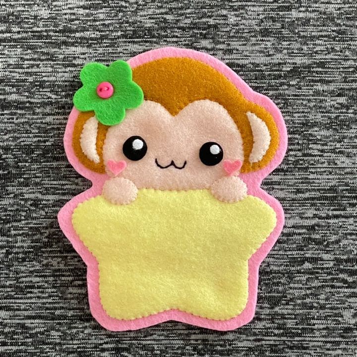 おさるさん　フェルト名札　ワッペン