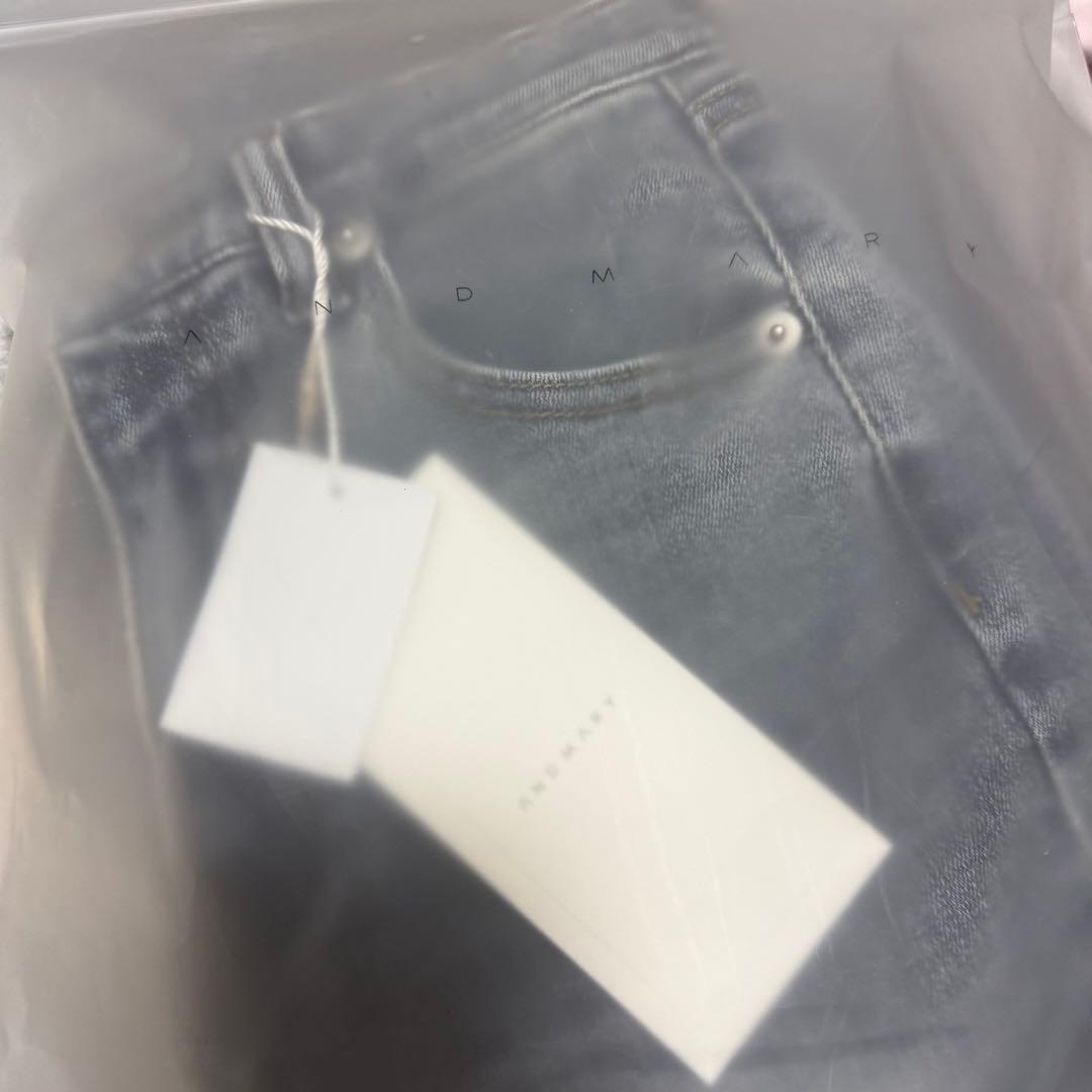 新品ANDMARY Lacey ribbon heart hip denim S