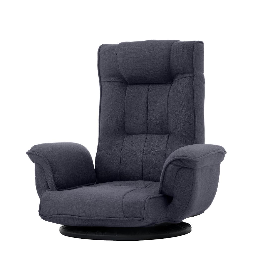 回転式座椅子 肘掛け ハイバック 座いす リクライニング 1人掛けソファー 椅子