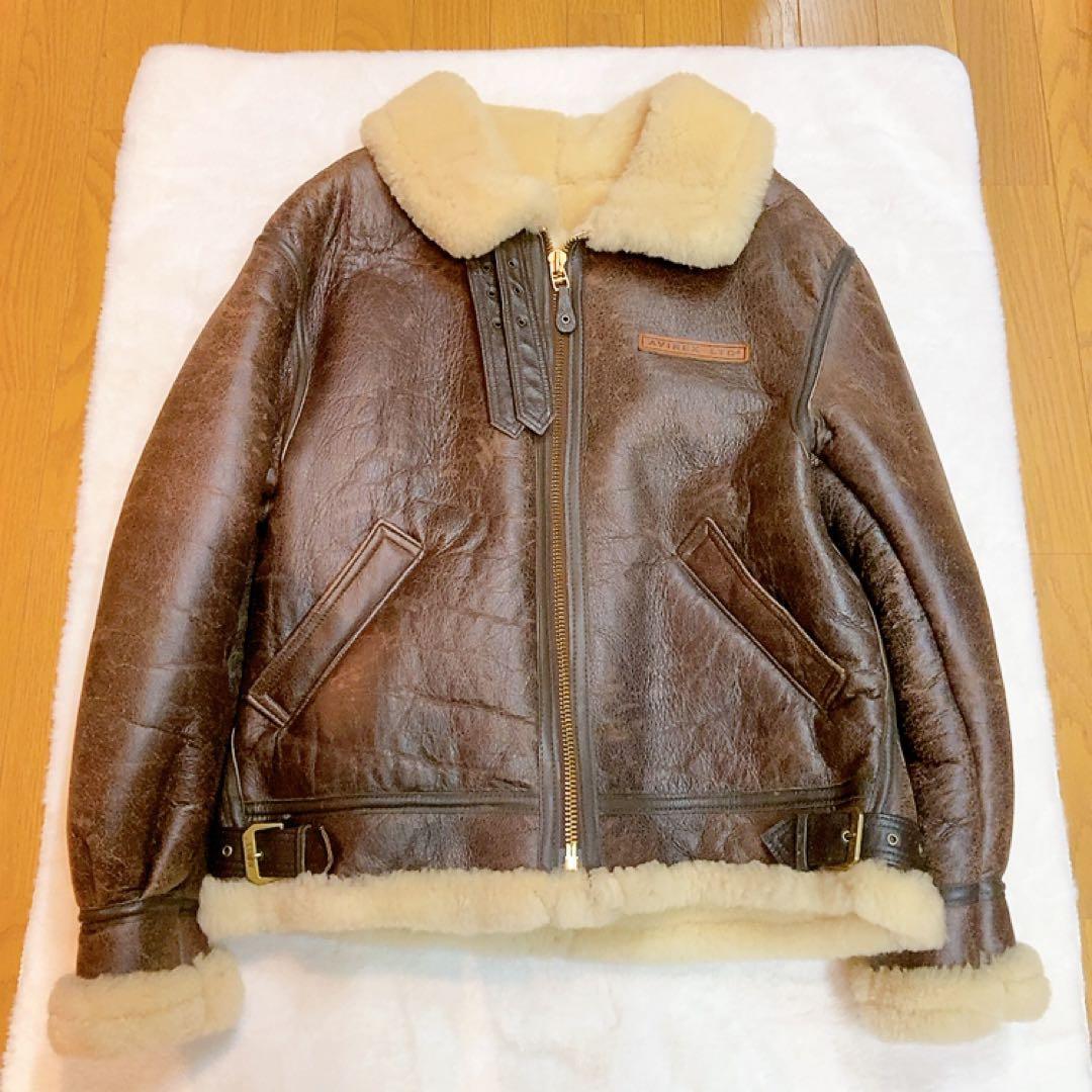 AVIREX B-3 リアルムートン シープスキン L 本革ジャケット