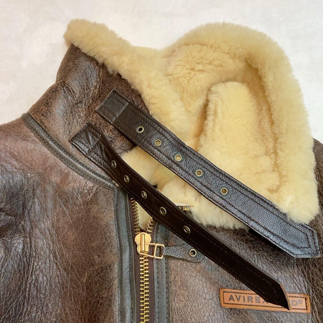 AVIREX B-3 リアルムートン シープスキン L 本革ジャケット