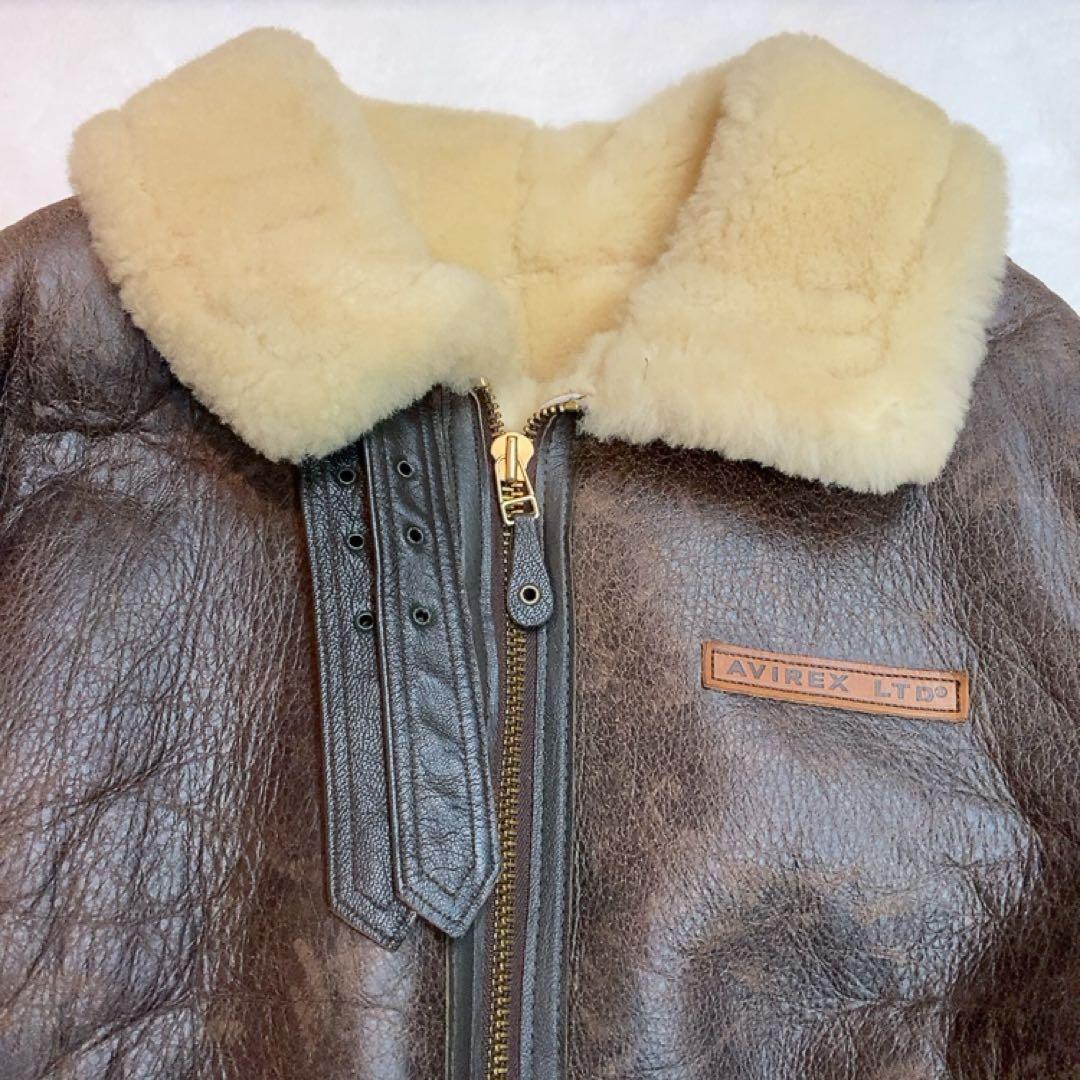 AVIREX B-3 リアルムートン シープスキン L 本革ジャケット