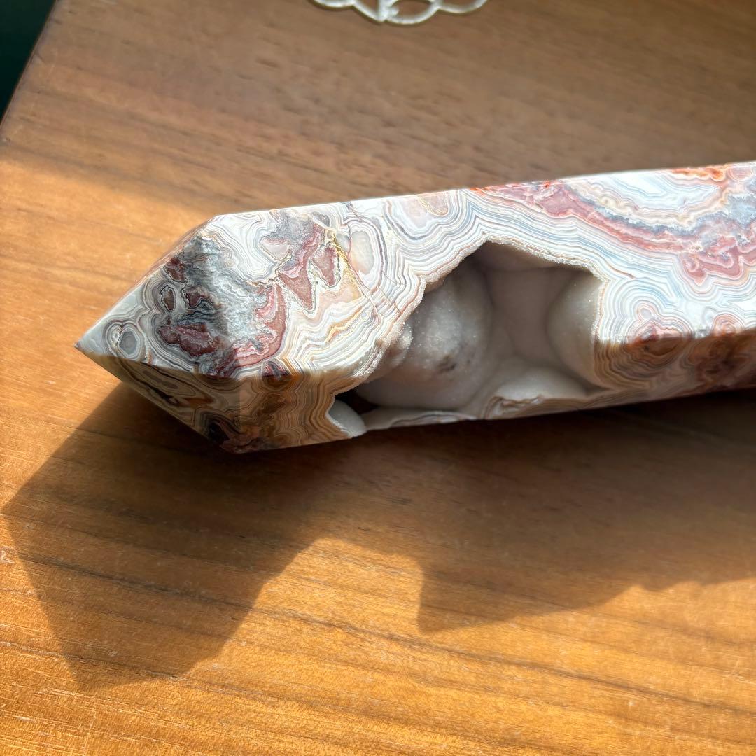 高品質 天然石 メキシカンクレージーレースアゲート タワー約23センチ