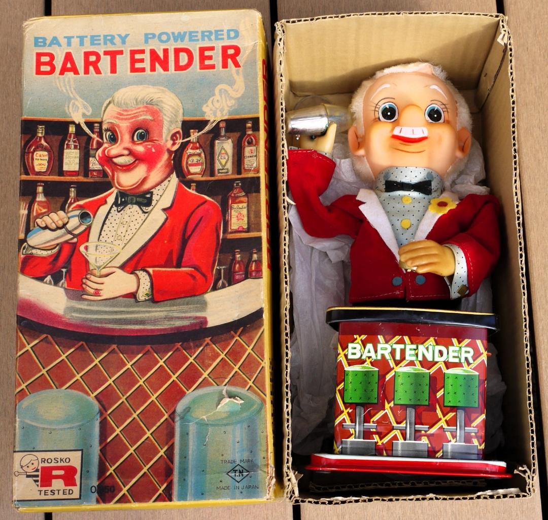 野村トーイ バーテンダー 1950年 箱付 ROSKO ブリキ おもちゃ