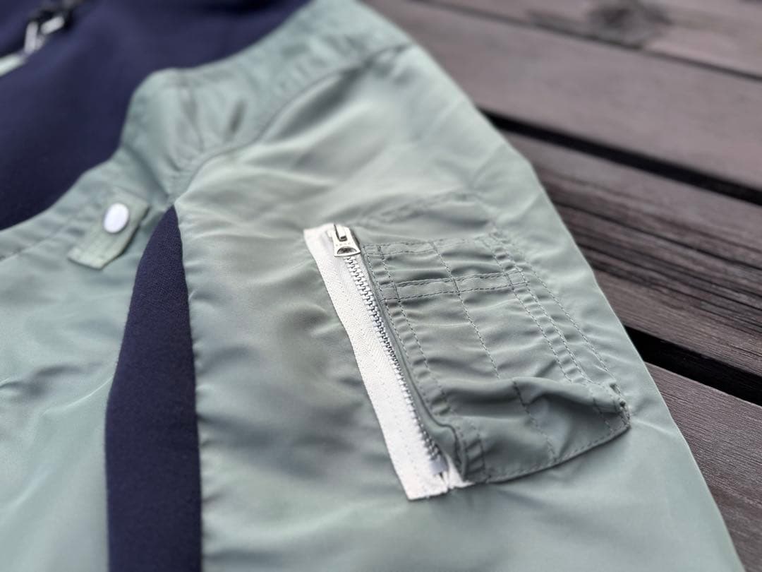 ジャケット・アウター MA-1 Nylon Twill Sleeve Zip-Up Hoodie