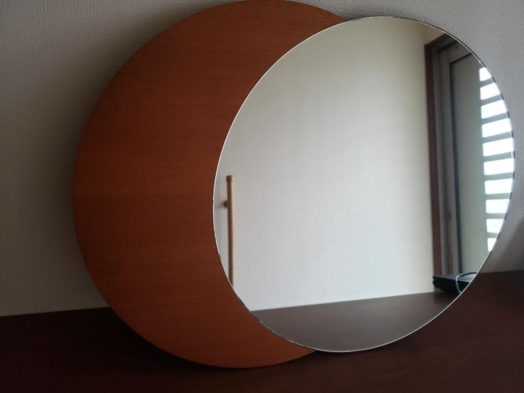 壁掛けミラー　アンティークミラー　ヴィンテージミラー　木製　鏡